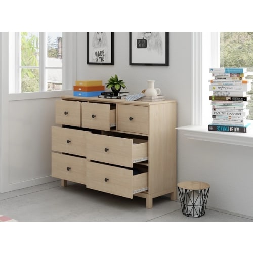 Loft Natsumi Chest of 7 Drawers Oak Furniture Urban Sales